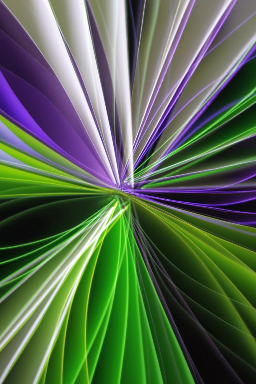 vibrant abstract light art with green and purple